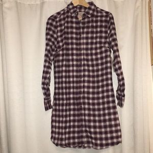 Warm Long Sleeve Plaid Dress